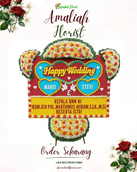Papan Bunga Pernikahan Basarang